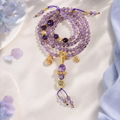 Verselle Violet Charm Convertible Necklace & Wrap Bracelet