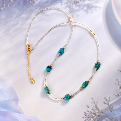 Aurora Turquoise-Tone Chip Necklace