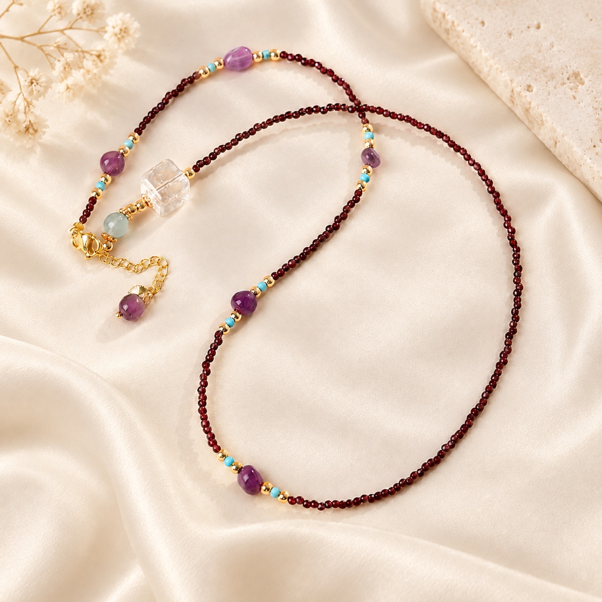 Aurora Wine-Red Lilac Accent Necklace product detail