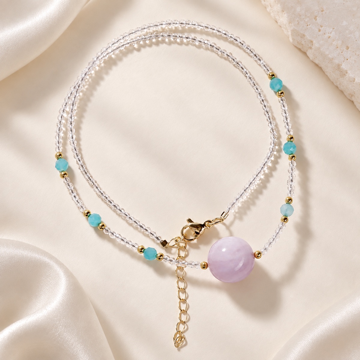 Aurora Lilac Orb Seafoam Necklace product detail