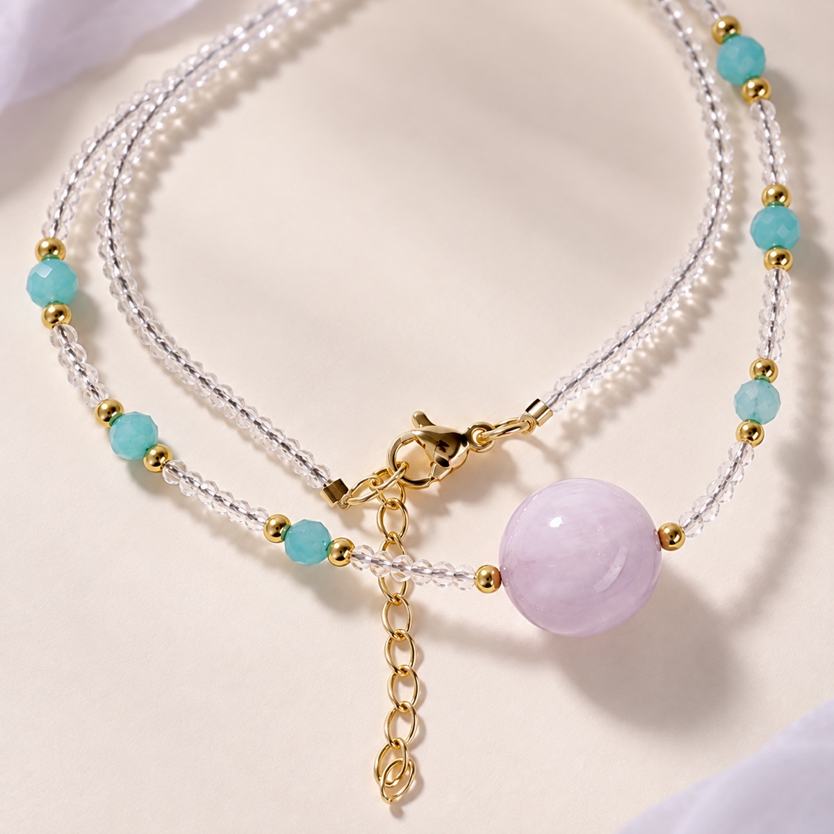 Aurora Lilac Orb Seafoam Necklace product detail