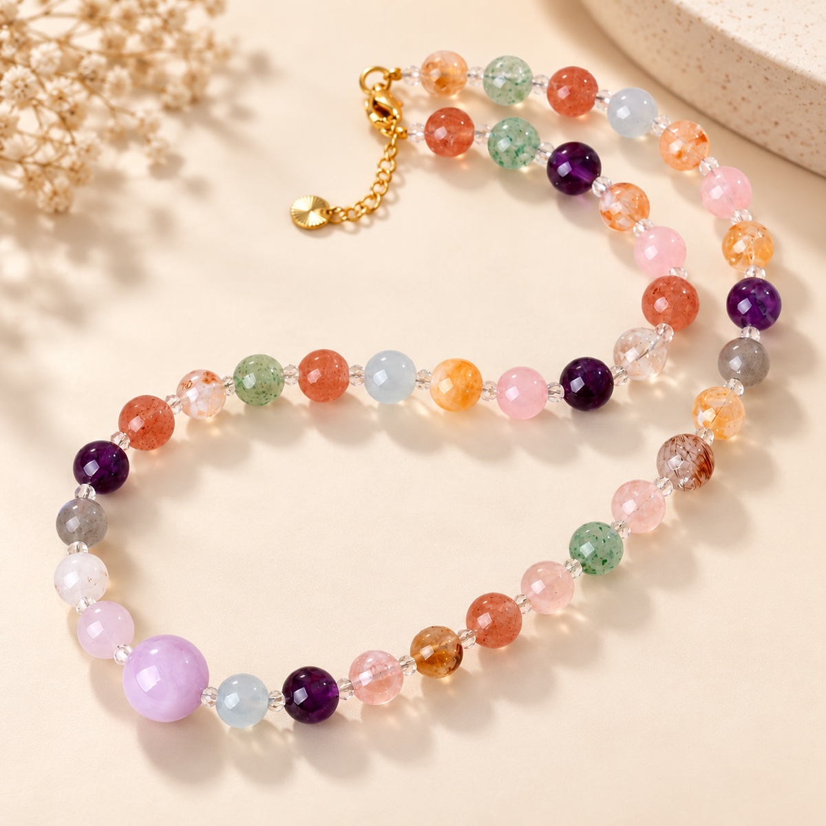 Aurora Pastel Orbit Bead Necklace product detail