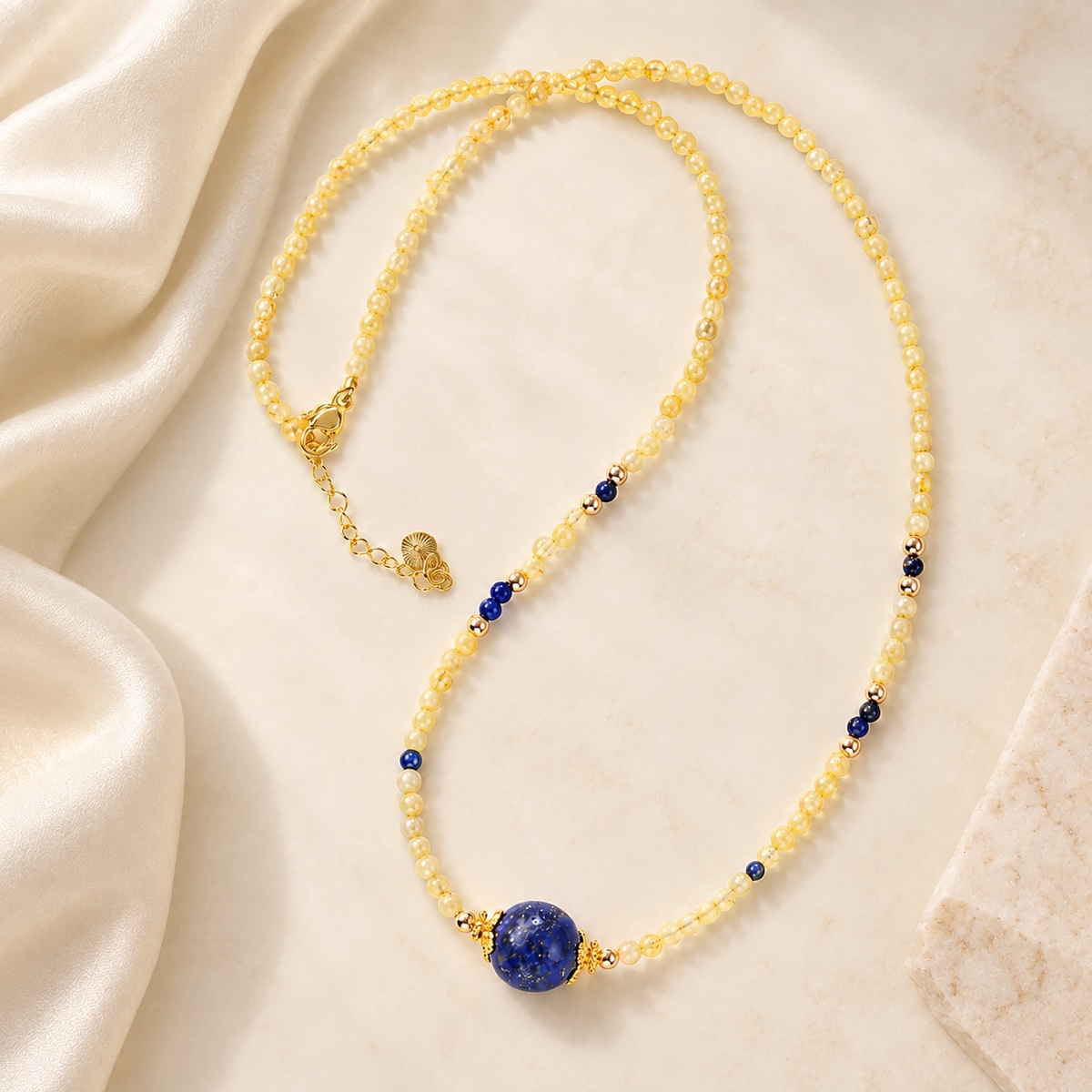 Aurora Honey Cobalt Focal Necklace product detail
