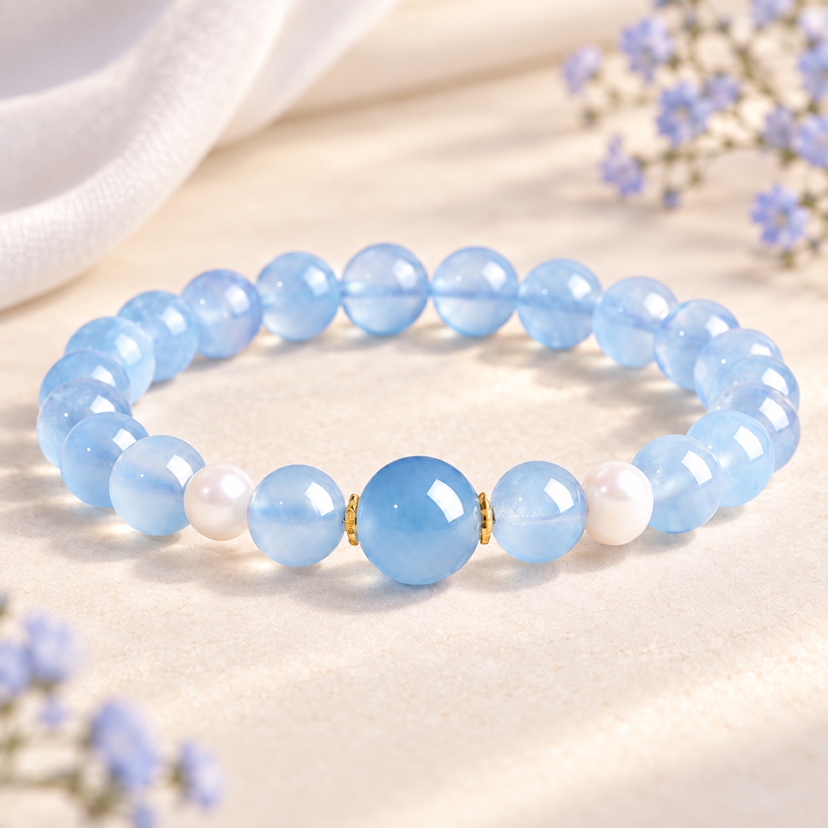 Aqualume Blue Focal Bracelet — 8 mm product detail