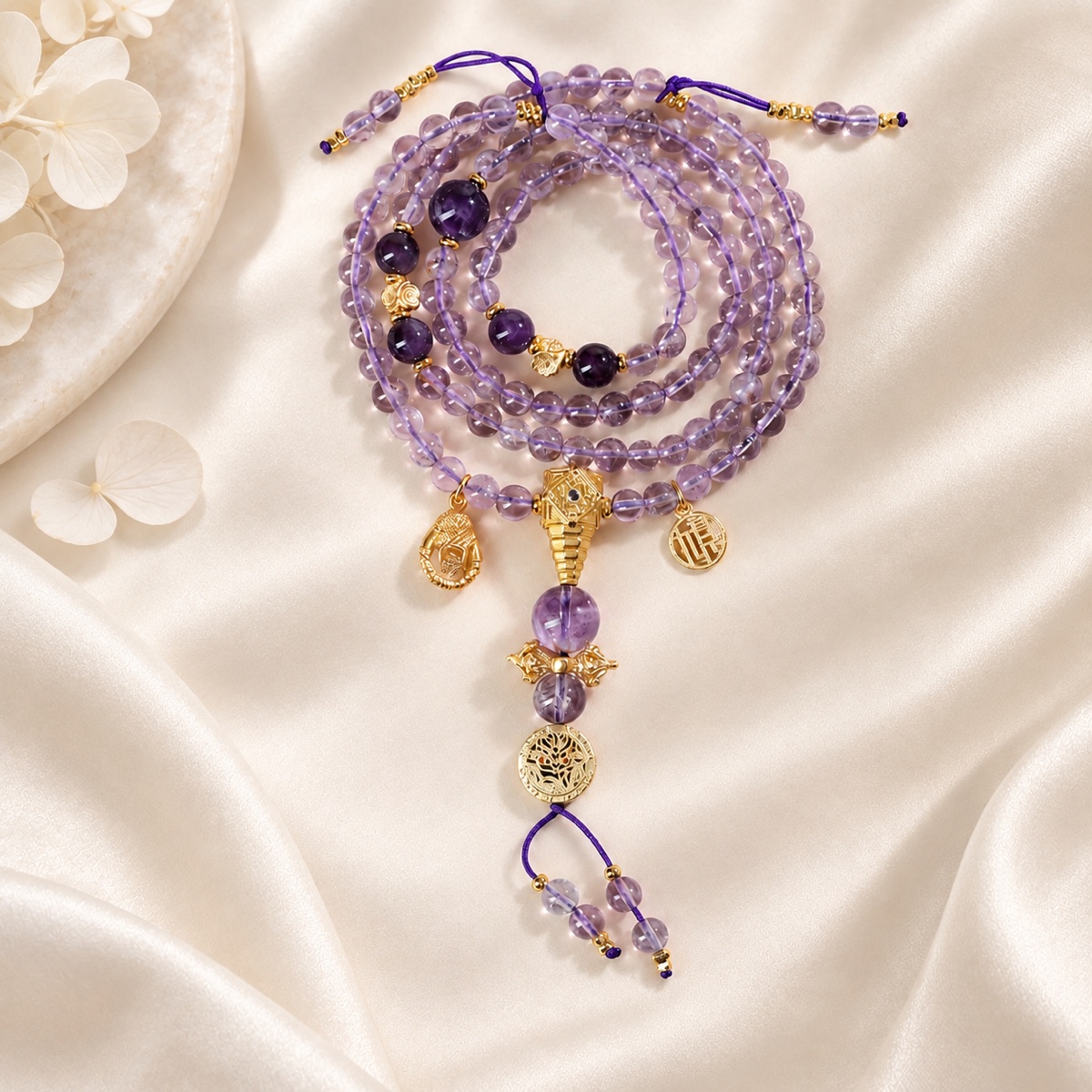 Verselle Violet Charm Necklace & Wrap Bracelet product detail