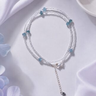 Aurora Seafoam Chip Accent Necklace, finished necklace shown in full