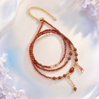 Aurora Bronze Sparkle Layered Necklace, finished necklace shown in full