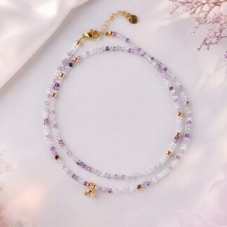 Aurora Pastel Confetti Necklace, finished necklace shown in full