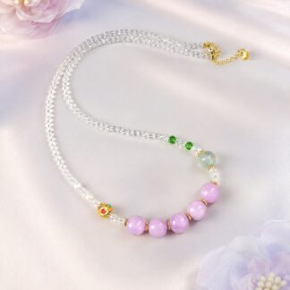 Aurora Lilac Column Necklace, finished necklace shown in full