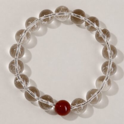 Luminelle Clear Bead Bracelet — Ruby Red Accent, 10 mm