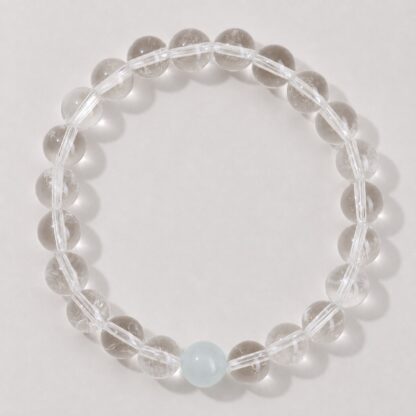Luminelle Clear Bead Bracelet, Pale Blue Accent, 8 mm