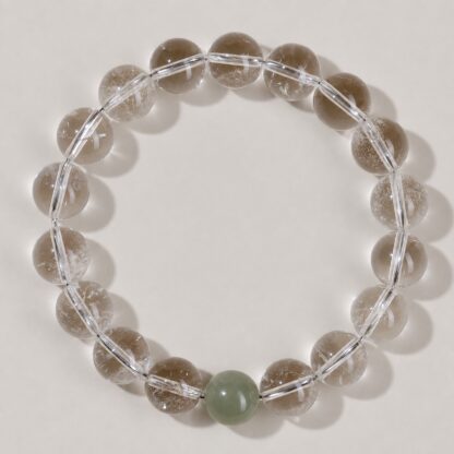 Luminelle Clear Bead Bracelet, Celadon Green Accent, 10 mm