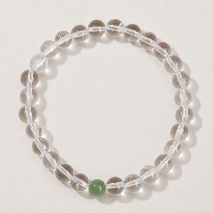 Luminelle Clear Bead Bracelet, Celadon Green Accent, 6 mm