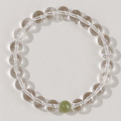 Luminelle Clear Bead Bracelet, Celadon Green Accent, 8 mm