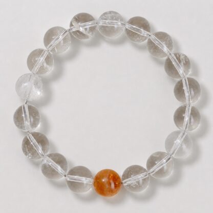 Luminelle Clear Bead Bracelet, Honey Yellow Accent, 10 mm
