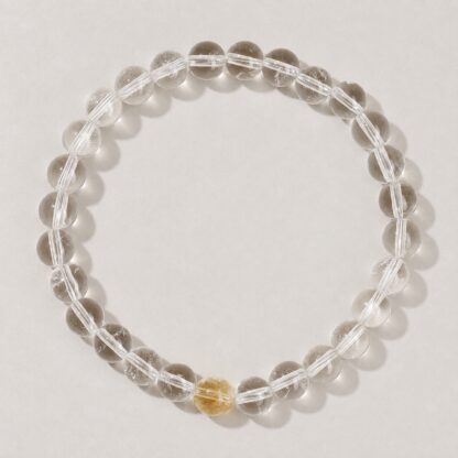 Luminelle Clear Bead Bracelet, Honey Yellow Accent, 6 mm